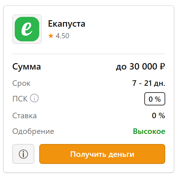 Екапуста — пример высокого рейтинга Финдозор