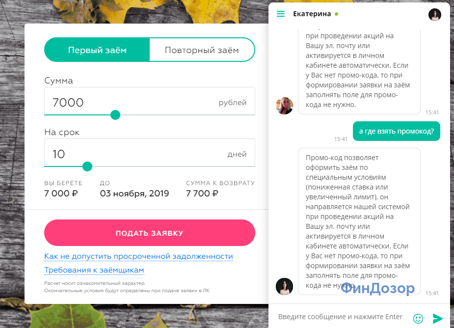 Займ ру онлайн заявка